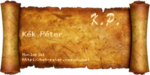 Kék Péter névjegykártya