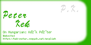 peter kek business card